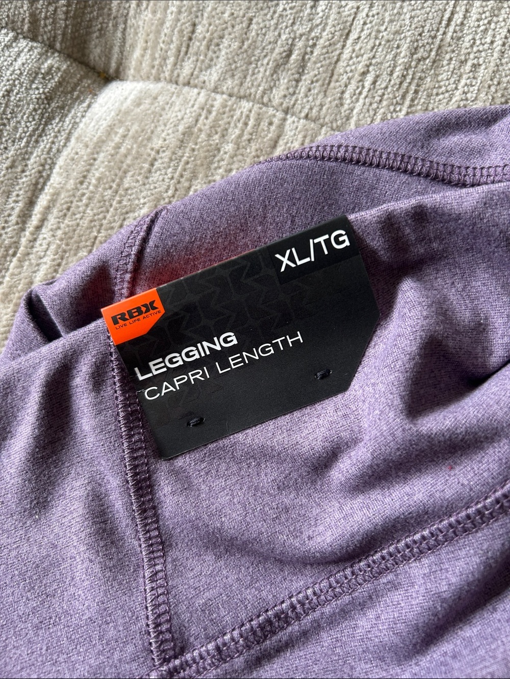 NWT RBX Lavender Heather High-Rise Workout Legging Capri Style XL - Picture 4 of 5